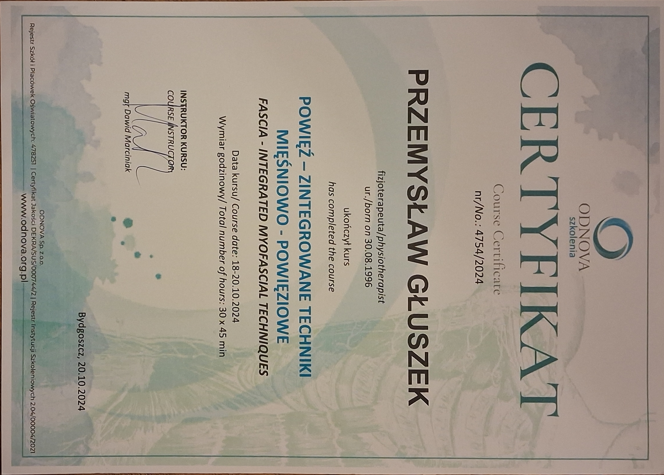 Certyfikat specjalizacyjny