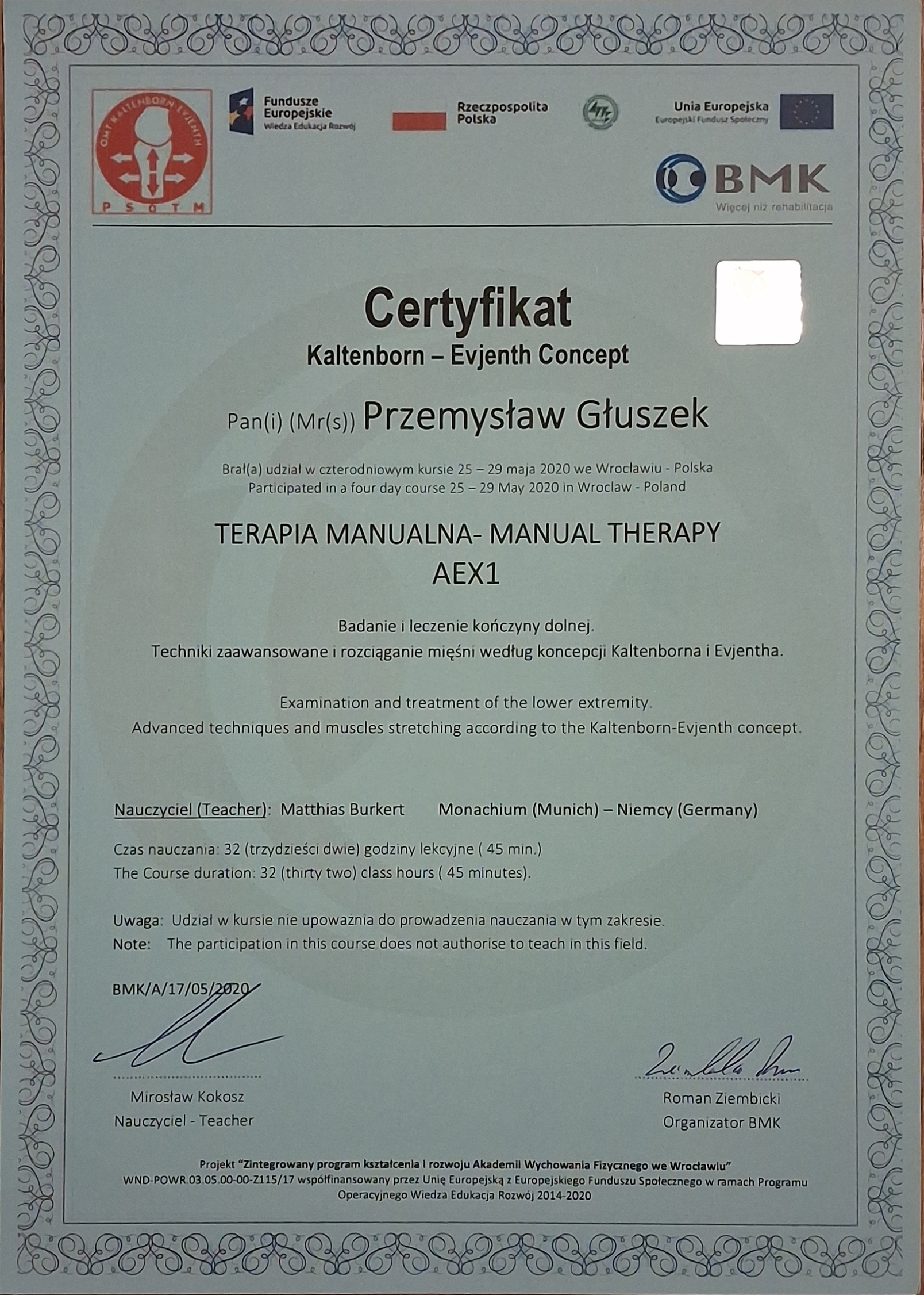 Dodatkowy certyfikat